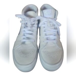 Vans SK8- Unisex Hi Tapered Leather True White Sneakers US Men 6.5 US Women 8.0